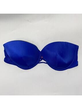 Victoria's Secret Blue Strappy Criss-Cross Strapless Bikini Swim Top Women's 34D